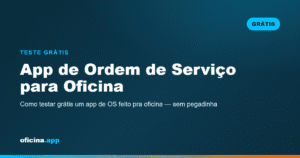 App de ordem de serviço grátis para oficina mecânica, com campo de placa e envio pelo WhatsApp, sendo testado no celular