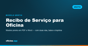 Modelo de recibo de serviço para oficina em PDF e Word para baixar grátis